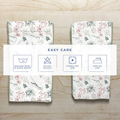 Kitchen Towels Set of 2 - Super Soft, Absorbent Dish Cloths for Drying Dishes - 100% Cotton 20 x 28 Inches Quick Dry Tea Towel with Hanging Loop (North Pole Print)