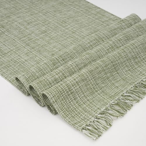 Cotton Table Runner - 72x13 Inch, Chambery Textured Table Runner, Durable & Elegant for Dining Table, Wedding, Restaurant, Oeko-TEX Certified - Green - color: Green
