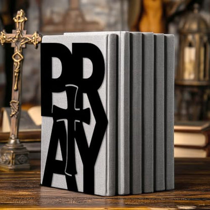 5.3"x4.3"x7.9" Metal Bookends, Heavy Duty Book Ends for Shelves | Read Theme Cast Iron Book Supports, 1 Pair Decor Stoppers for Desk, Library, Office & Home Shelves - style: Read