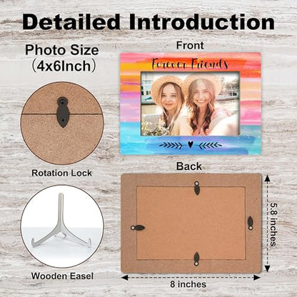 YSTEP Best Friend Forever Frame, Gifts for Long Distance Friends - Wood 4x6 Picture Frame for Desk Display - style: Style 6