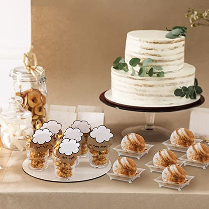 300 Pcs Mini Clear Dessert Plates 1oz Disposable Appetizer Trays Bulk Small Square Plastic Dish for Party Birthday Wedding Tasting Serving Cake Salad Ice Cream Fruit Sauce Snack, 2.4 Inch - style: Clear
