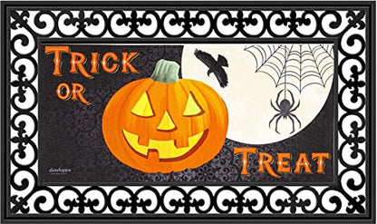 Evergreen Flag Seasonal Sassafras Interchangeable Mat and Tray Trick or Treat Jack-o-Lantern