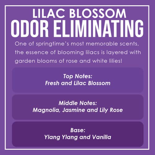 Lilac Blossom Two Pack Odor Eliminating Highly Fragranced Candle - Eliminates 95% of Pet, Smoke, Food, and Other Smells Quickly - Up to 80 Hour Burn time - 12 Ounce Premium Soy Blend - color: Lilac Blossom Twin Pack