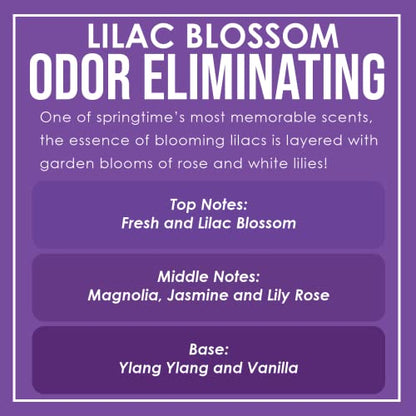 Lilac Blossom Two Pack Odor Eliminating Highly Fragranced Candle - Eliminates 95% of Pet, Smoke, Food, and Other Smells Quickly - Up to 80 Hour Burn time - 12 Ounce Premium Soy Blend - color: Lilac Blossom Twin Pack