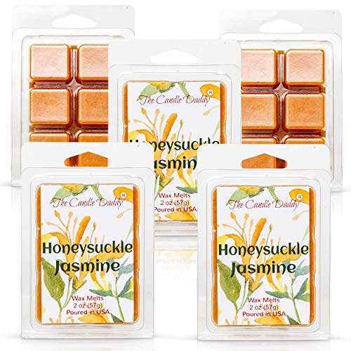 The Candle Daddy - Honeysuckle Jasmine - Floral Honeysuckle & Jasmine Scented Melt- Maximum Scent Wax Cubes/Melts- 1 Pack -2 Ounces- 6 Cubes