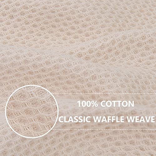 Homaxy 100% Cotton Waffle Weave Kitchen Dish Cloths 8-Pack, Beige | 12 x 12 Inches, Ultra Soft Absorbent Dish Towels, Quick Drying Dish Rags with Hanging Loop - color: Beige, size: 12 X 12 - 8 Pack