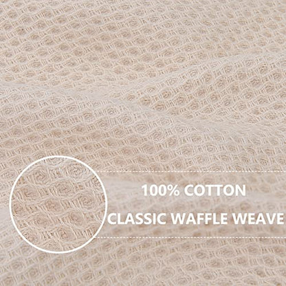 Homaxy 100% Cotton Waffle Weave Kitchen Dish Cloths 8-Pack, Beige | 12 x 12 Inches, Ultra Soft Absorbent Dish Towels, Quick Drying Dish Rags with Hanging Loop - color: Beige, size: 12 X 12 - 8 Pack