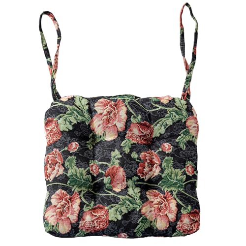 vctops Farmhouse Floral Print Chair Cushions with Ties U-Shaped Soft Comfortable Chair Pads Non Slip Seat Cushions for Indoor Dining Room and Kitchen Chairs (Flower F,16"x16") - color: Flower F, size: 16x16 Inch