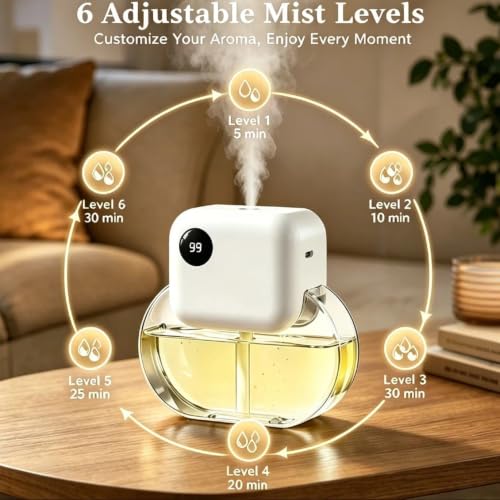 Aroma Diffuser with 170ML Essential Oil Set for Home,Rose Amber | Aromatherapy Diffuser with 6 Adjustable Mist Modes, 90 Days Long-Lasting Runtime, Ultra Quiet 35dB Operation, 7-Color Light - color: Yellow