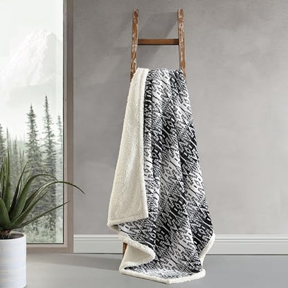 Eddie Bauer - Throw Blanket, Brushed Fleece & Plush Sherpa Soft Bedding, Blanket for Couch & Bed (San Juan Grey, 50" x 60") - color: San Juan Grey, size: 50" x 60"