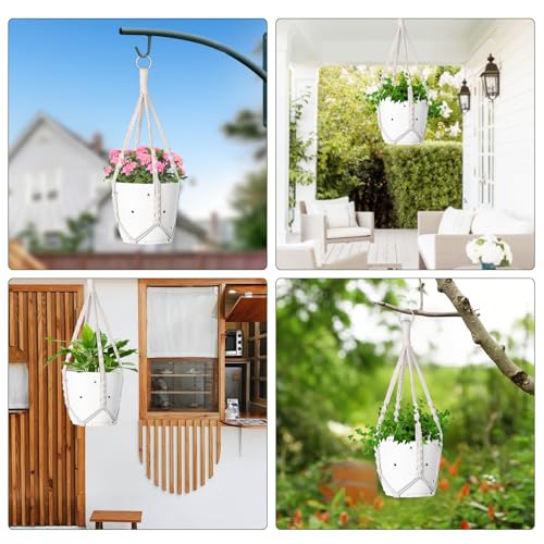 garini 2 Pack 20Inch Macrame Plant Hanger Rope to Hang Flower Pot Plant | Handmade Cotton Hanging Planters For Indoor Outdoor Decoration, 4 Legs(POTS NOT Included) - size: 2 Pack-20 Inch
