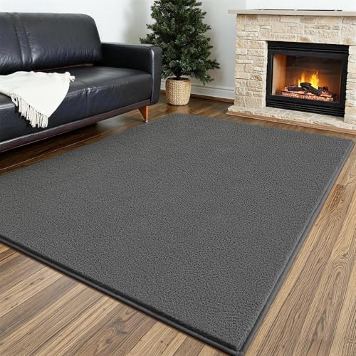 Vasofe Grey Rugs for Bedroom Dorm Office, 3x5 Washable Non Slip Area Rug | Soft Modern Indoor Memory Foam Thickened Carpets for Living Room Boys Girls Room Playroom Nursery 36x60 Inch Mat Home Decor - color: Grey, size: 3' x 5' (Rectangular)