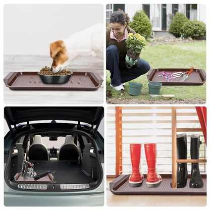 Boot Trays for Entryway 3 Pack Boot Tray Shoe Mat Tray for Garden, Bedroom, Entrance Area, Garage Shoe Tray,Khaki - color: Khaki