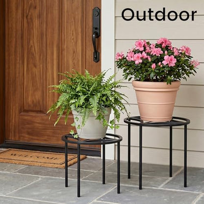 TOSKING 5-Pack Fully Assembled Heavy Duty Metal Plant Stands – Layered Indoor/Outdoor Display, Original Modern Geometric Flower Holder with Multiple Height Options, Rustproof, Adjustable Feet, 150-220 LBS Capacity, Sturdy & Durable for Outdoor, No Install