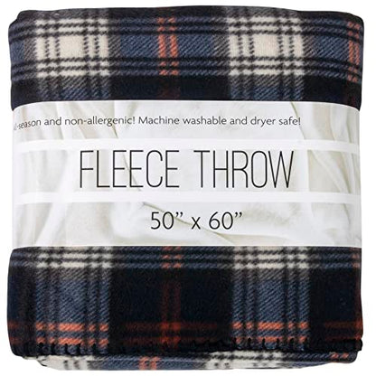 Trail maker 50x60 Throw Blankets, Plaid Fleece Throw Blankets for Bedroom, Couch, Livingroom, Chair, Pets, Outdoors - color: Black