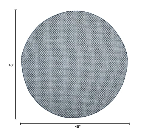 SAFAVIEH Courtyard Collection 4' Round Blue/Grey CY8653 Indoor/ Outside Waterproof Easy cleansingPatio Backyard Mudroom Area Mat - color: Blue / Light Grey, size: 4' (Round)