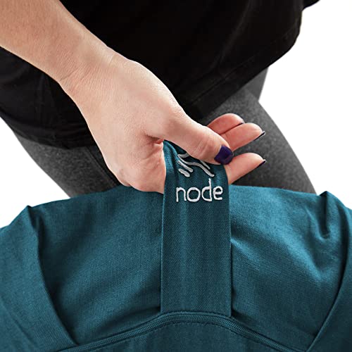 Zafu Meditation Cushion, 15" Round Buckwheat Yoga Pillow with Organic Cotton Cover - color: Teal