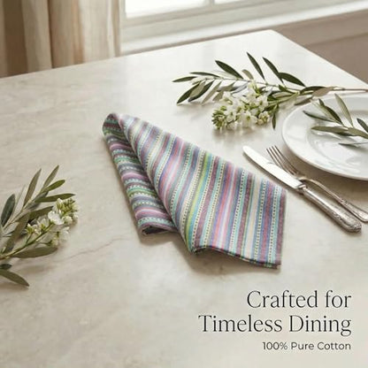 Urban Villa Cloth Napkins Cotton 20x20 (Set of 12) Multi Blue - color: 011 Multi Blue, size: 20" x 20" (Set of 12)