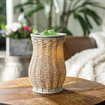 Candle Warmers ETC. Illumination Fragrance Warmer- Light-Up Warmer for Warming Scented Candle Wax Melts and Tarts or to Freshen Room, Graywash Wicker - size: Graywash Wicker