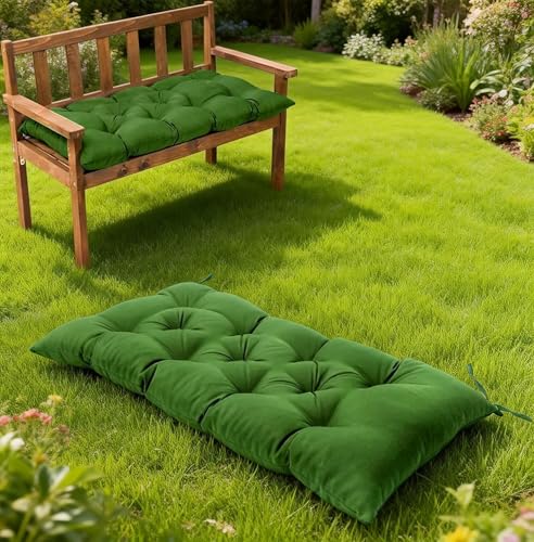 Swing Cushions Outdoor Bench Seat Pad(Green,59 X 19.7 Inch) | Waterproof & Sun-Resistant Bench Cushion - Universal Fit for Patio Chairs, Swing Seats.Swing Cushions for Outdoor Furniture - color: Green, size: 59 X 19.7 Inch