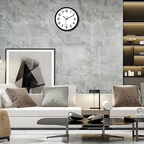 Foxtop 12 Inch Wall Clock Silent Battery Operated Analog Clock, Black | Non Ticking, Modern, Round, Easy to Read, Classroom, School, Office, Living Room, Bedroom - color: Black, size: 12 Inch - 1 Clock
