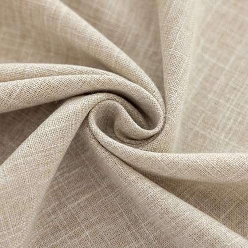 Joyfol Day Rustic Waterproof Cotton Blend Tablecloth, Heavy Weight Embroidery Table Cover for Rectangle Tables, Burlap Farmhouse Style with Coffee Line Pattern, 55" x 102" - color: Coffee Lines, size: 102" x 55" (Rectangular)