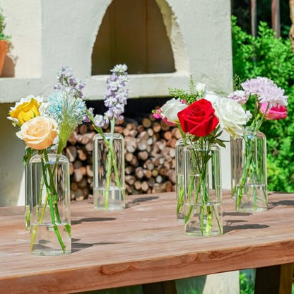 12pcs Glass Bud Vases - 6.7 Inch Tall Clear Flower Vases for Centerpieces, Glass Vase Modern Bud Vase for Wedding Party Dining Table Centerpieces, Living Room Decorative, Home Decor - size: 12 Pcs 6.7 Inch