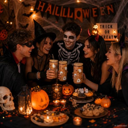 Halloween Ghost Gift Cute Pumpkin Glass Cup with Lid and Straw | Fall Iced Coffee Glass Tumbler Mug Gifts for Women Men, Birthday Thanksgiving Presents Basket Stuff for Teens Girls 16oz - style: Hat Ghost