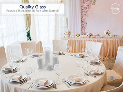 Glass Cylinder Vases for Centerpieces Set of 4, Mixed Height Clear Hurricane Vases 6” 8” 9” 11” for Floating Candles, Flower Vase Wedding Decor, Table Centerpieces, Candle Holders - Royal Imports