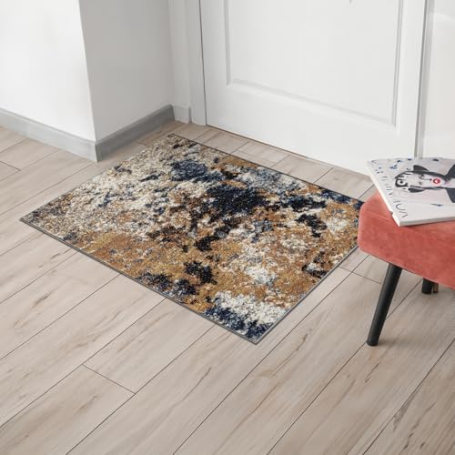 Keen Home Design Throw Rugs - 24"x36" Non-Shedding, Thick Pile Abstract Rugs for Kitchen, Living Room, Bedroom, Dining Room, Entryway - Size: 2' x 3', Skies Multi - color: Skies Multi, size: 2' x 3' (Rectangular)