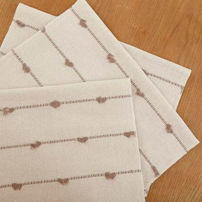 Boho Placemats 13 x 19 Set of 6 for Dining Table Decor Khaki Beige | Durable Fabric,Woven Cloth Place Mats for Farmhouse Rustic Kitche Home Decor,Cotton Placemats,Table mats - size: Set of 6