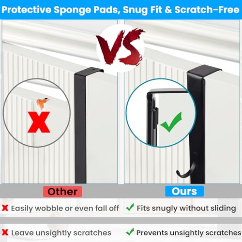 Over The Door Hooks - 4 PCS Adjustable Door Hanger with 12 Hook, 15-25'' Towel Rack Organizer for Bathroom, Heavy Duty Door Hook for Hanging Wreath Coat Clothes Hat, Shower Room Dorm Bedroom Essential