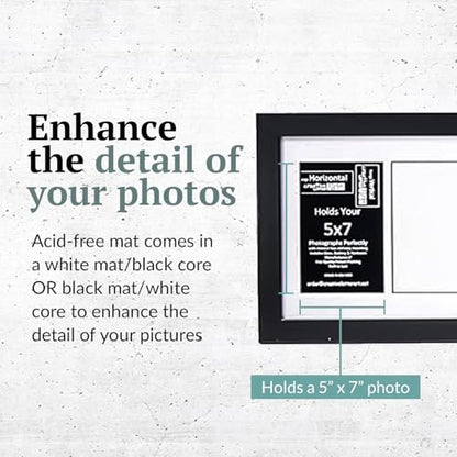 Creative Letter Art 8 Opening Glass Face Black Picture Frame to hold 5 by 7 inch Photographs including 10x40-inch White Mat Collage - color: 8 opening, size: Black w/ White