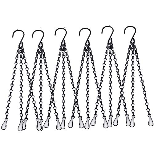 OUKEYI 6 Pcs Hanging Chain, Heavy Duty 23 Inch Hanging Flower Basket Galvanized Replacement Chain -3 Point Garden Plant Hanger for Outdoor or ¡­