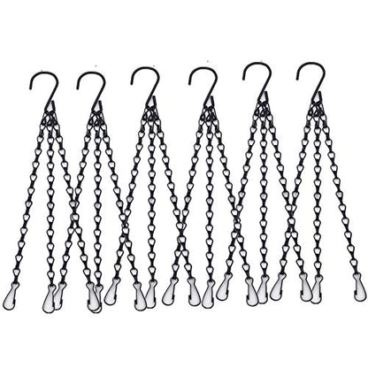 OUKEYI 6 Pcs Hanging Chain, Heavy Duty 23 Inch Hanging Flower Basket Galvanized Replacement Chain -3 Point Garden Plant Hanger for Outdoor or ¡­