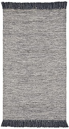 SAFAVIEH Montauk Collection Accent Rug - 3' x 5', Grey, Handmade Tassel Cotton, Ideal for High Traffic Areas in Entryway, Living Room, Bedroom (MTK610M) - color: Grey, size: 3' x 5' (Rectangular)