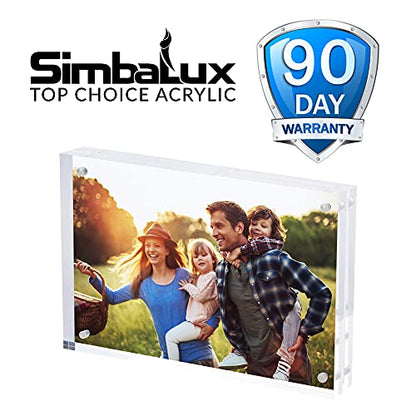 SimbaLux Magnetic Acrylic Picture Photo Frame 4x6 inches Clear Edge, 3 Pack | Clear Glass Like, Double Sided Frameless Desktop Floating Display, Free Standing, Easy to Change - size: 4" x 6" 3-Pack