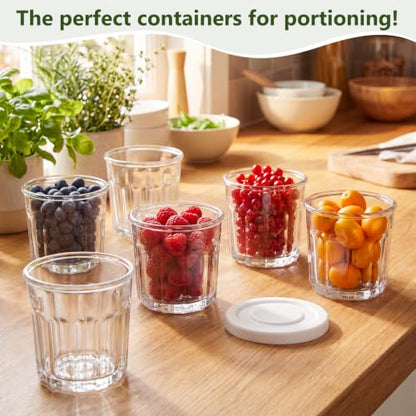 Suclain Glass Cups with Lids Set of 6, 13.5 oz Thick Drinking Glasses, Heavy Duty Tumblers with Leak Proof Lids, Clear Glassware for Cold Drinks, Iced Coffee (White) - color: White
