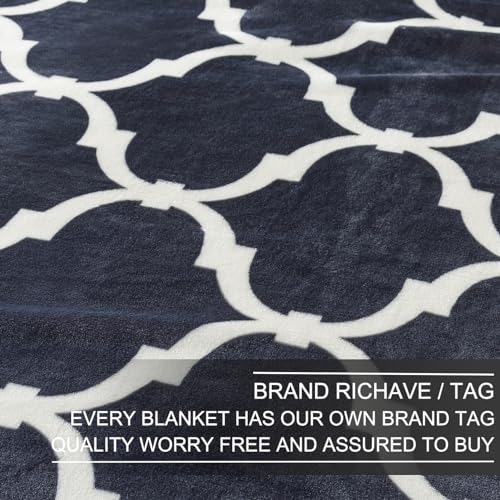 Richave Gray Pattern Twin Size Blanket,Premium Lightweight Anti-Static 66x90 Inches Throw Blankets for Twin/Twin XL Extra Long Bed,Couch, Sofa, Chair, Camping, Picnic,Grey and White - color: Grey and White, size: Twin (90-Inch-by-66-Inch)