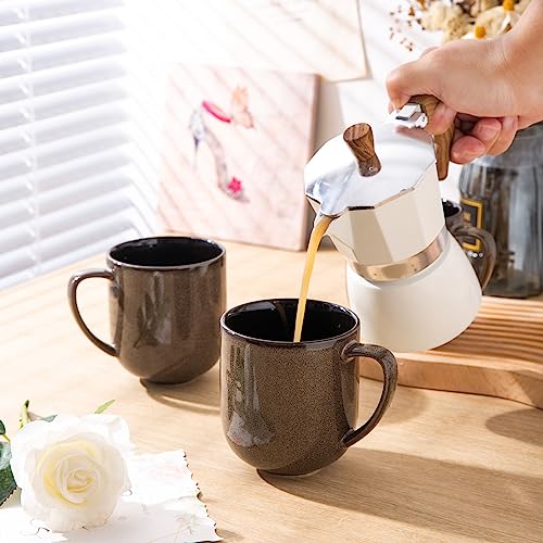 LERATIO Ceramic Coffee Mugs Set of 6,12oz Handmade Coffee Mugs Set | Large Handle for Cappuccino/Latte/Tea/Hot Cocoa,Oven &Dishwasher & Microwave Safe - color: reactive glaze-5