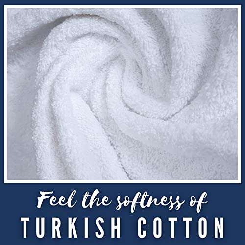 Personalized Towels, Hotel & Spa Quality, Super Soft, Highly Absorbent, Bathroom Sets, 100% Cotton Monogrammed towels 6 Piece Towel Set, Includes 2 Bath Towels, 2 Hand Towels, 2 Washcloths, White - color: White, size: 6 Piece Towel Set (Bath, Hand, Washcl