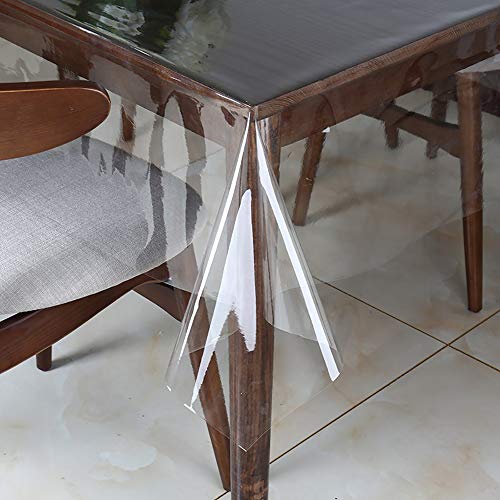 Walrus Clear Vinyl Tablecloth Protector Waterproof/Oil-Proof Rectangle Plastic Transparent Sheet Table Cover 54X102 Inch - size: 54" x 102" (Rectangular)