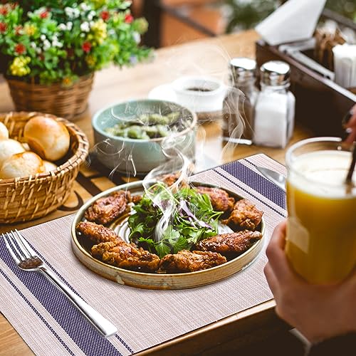 Heat Resistant Placemats Set of 6 Wipeable Washable Non-Slip Stain Proof Easy Clean Durable Kitchen Vinyl Woven Plate Mats for Dining Table, Patio Table, Flaxen - color: Beige