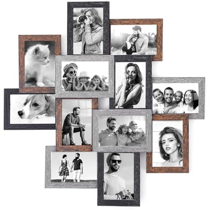 Marsui 12 Pack 4x6 Collage Picture Frames Set, Multi Family Photo Frames for Wall Decor for Farmhouse Living Room Gallery Office Hanging Display, Housewarming Birthday Wedding Valentine's Day Gifts