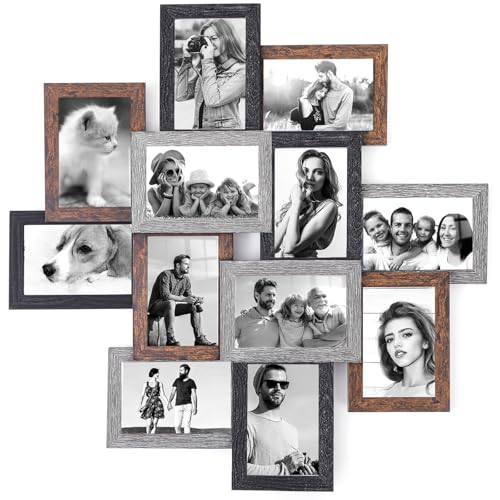 Marsui 12 Pack 4x6 Collage Picture Frames Set, Multi Family Photo Frames for Wall Decor for Farmhouse Living Room Gallery Office Hanging Display, Housewarming Birthday Wedding Valentine's Day Gifts