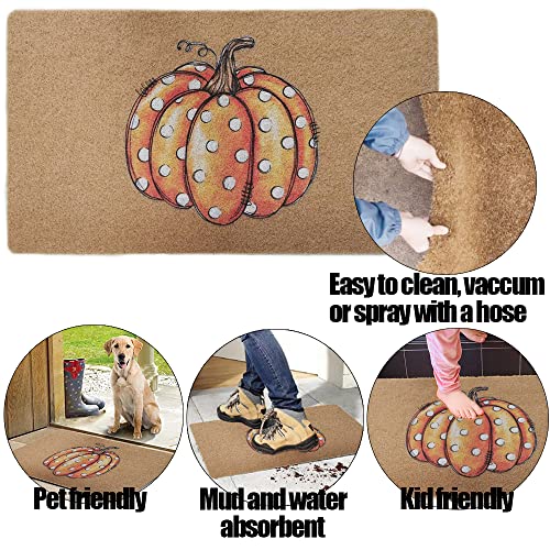 FGSS Fall-Pumpkin Thanksgiving Welcome-Door-Mats Holiday-Doormats - color: Pumpkin