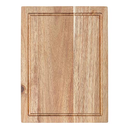 Glad Acacia Wood Cutting Board with Juice Grooves | Reversible Solid Butcher Block and Charcuterie Tray | Home Kitchen Supplies for Chopping and Serving(Brown) (Pack of 6) - size: 14"L x 10.6"W (Pack of 6)