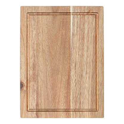 Glad Acacia Wood Cutting Board with Juice Grooves | Reversible Solid Butcher Block and Charcuterie Tray | Home Kitchen Supplies for Chopping and Serving(Brown) (Pack of 6) - size: 14"L x 10.6"W (Pack of 6)