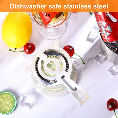 16 Pcs Bar Bartender Strainer Stainless Cocktail Strainers | 5.5 Inch Steel Silver Shaker Ice Bar Shelf for Hawthorne Bartenders Mixologists Drinking Water Filtering