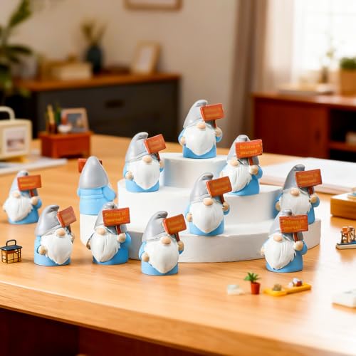 24 Pcs Mini Resin Gnome Figurine Miniature Tiny Fairy Gnomes Figurine Inspirational Appreciation Gnome Statue with Motivational Word for Office Desk Table Employee Family Supplies(Believe in Yourself) - color: Classic, style: Believe in Yourself